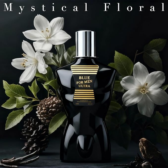 Blue for M Ultra for M, Men's Cologne Gift, Long Lasting EDP, Aura of Elitism & Modern Style, Perfume for Business, Commute and Casual Use, 3.4 Fl Oz