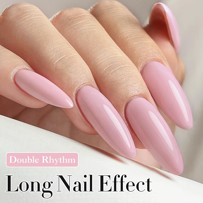 Double Rhythm 15ML Gel Nail Polish Pure Sheer Same Color Same Bottle Soak Off Gel Polish Art Manicure Salon DIY at Home for Women (Creamy Pink-A1389)