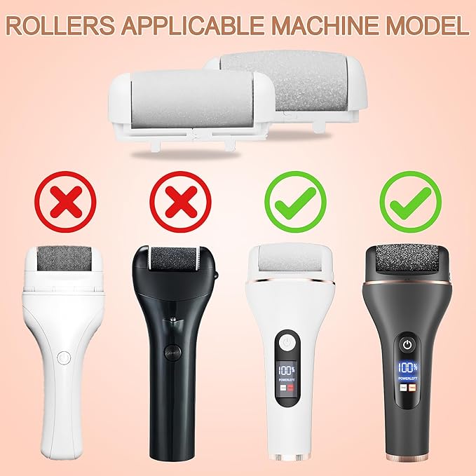 AdamPark Callus Removers 8 Pack Replacement Rollers Heads for Electric Feet File Pedicure Tools, Pedicure Kit Refill Rollers 3 Extra Coarse, 3 Regular Coarse, 2 Fine Coarse Refill Rollers