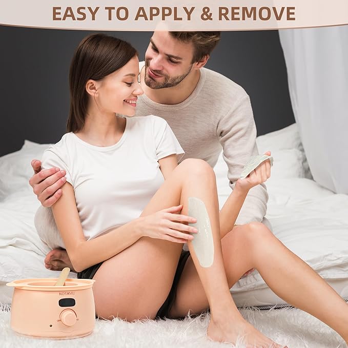 KOTAMU Waxing Beads Unscented Hard Wax Beads for Women& Men Full Body Thick &Thin Hair Removal, 1lb Pack Organic Wax Beans for Sensitive Skin Face Eyebrows Armpit Legs Bikini Brazilian Home Waxing