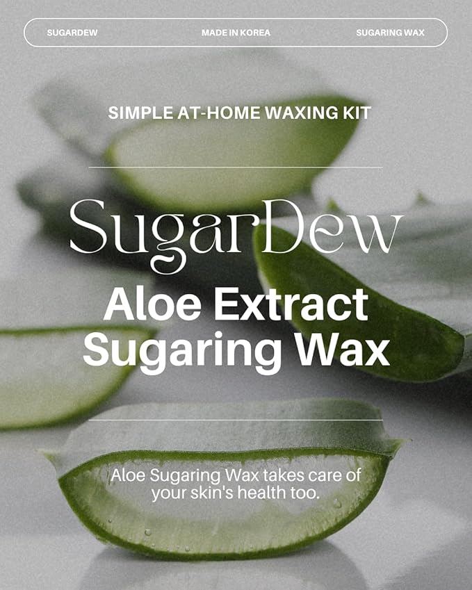 SugarDew Premium DIY Sugar Wax Kit with Aloe | Hair Removal for Legs, Arms, Face & Body | Made in Korea | 10.58oz All-in-One Set