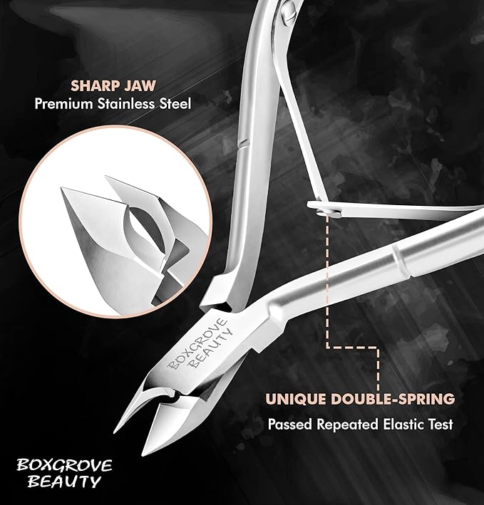 Professional Cuticle Cutter & Pusher Trimmer Manicure Tools with Double Spring 2Pcs – Perfect Nail Care Tool for Manicure & Pedicure Beauty at Home/Spa/Saloon Silver