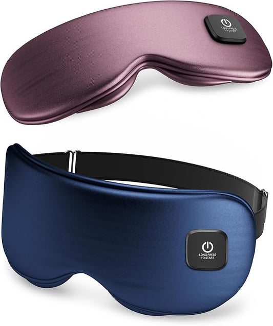 Heated Eye Mask - Cordless Eye Mask for Dry Eyes, Eye Relief, Improved Sleep, Washable Eye Heating pad for Travel and with Replaceable Shell (Blue)