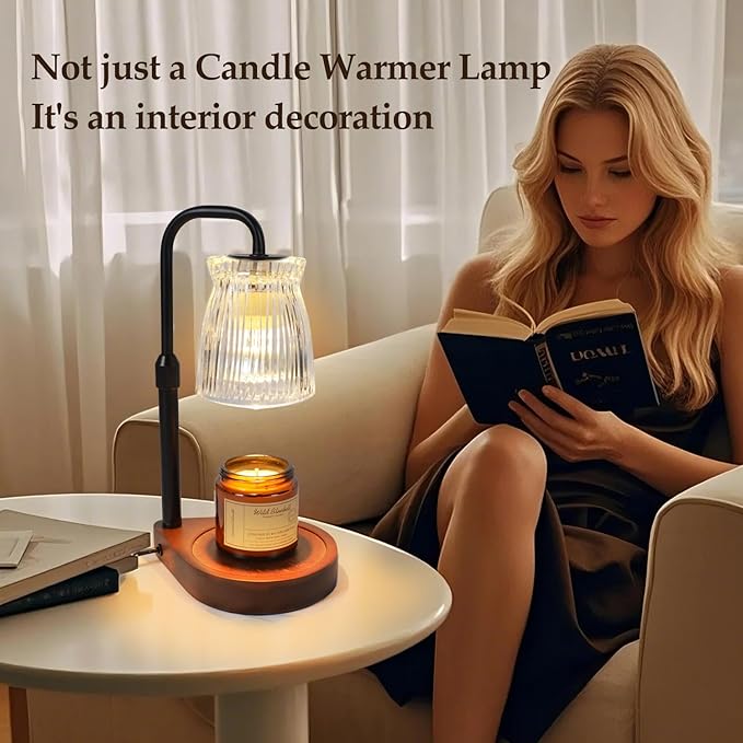 Shering Candle Warmer Lamp with Timer Dimmable, Gift Box, Gifts for Her, Birthday Gifts for Women, House Warming Gift New Home Decor, Wax Melt Warmer for Scented Jar Candles