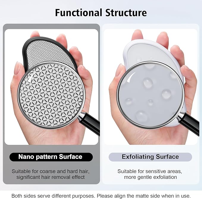 Hair Remover Eraser, Reusable Crystal Hair Remover, Magic Painless Exfoliation Beauty Tools, Portable Travel Body Hair Removal Tool, Hair Eraser for Back Arms Legs(2pcs)