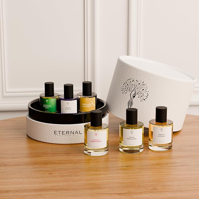 Unique Gift Set | 6 Pcs Exquisite Scents Inspired by Iconic Fragrances | Long-Lasting - Unisex Perfume Oils(Bubble Gum Pear Pressure,Sweet Luxury, Sunflower Lemonade,Emerland Mountain Mist,Mint Ocean)