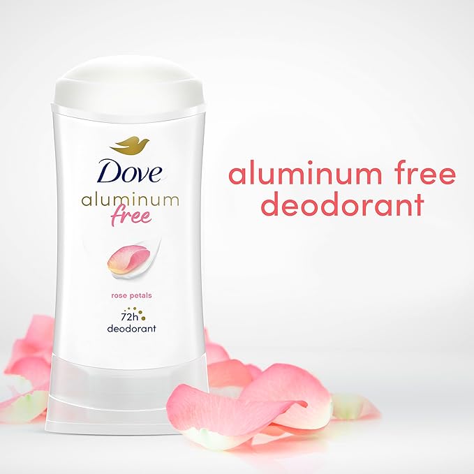 Dove Aluminum Free Deodorant for Women 3 Count Rose Petals 72 hour odor protection 2.6 oz