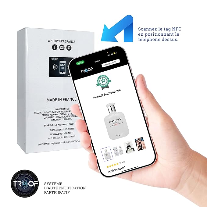 EVAFLORPARIS WHISKY SPORT Eau de Toilette for Men – Fresh and Energizing Scent with Mandarin, Ginger and Amber – For the Dynamic and Competitive Man – Made in France 3.4 Fl Oz