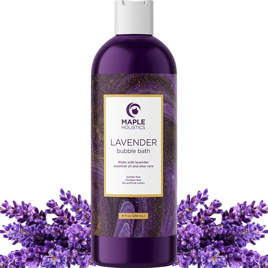 Premium Lavender Bubble Bath for Women - Moisturizing Foaming Bath Bubbles for Adults with Chamomile Clary Sage & Lavender Aromatherapy Oils for Relaxing Self Care - Paraben & Sulfate Free (8 Fl Oz)