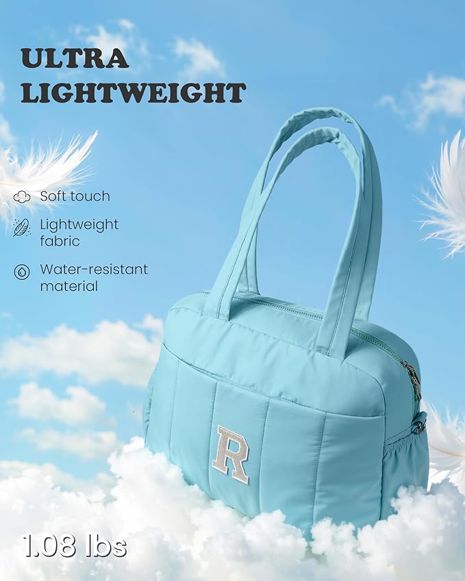 Sweet 15 Gifts for Girls-Duffle Bag, Weekender Bags for Girl，Teen Gifts for Girl-Initial Overnight Bag with Wet Pocket，Lightweight Dance Bags Personalized Gymnastics bag with Makeup Pouch