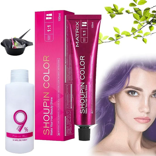 Luxuria Hair Dye No Bleach, Luxuria Hair Color, No Bleaching Hair Nourishing Coloring Hair Dye, Shoupin Hair Color No Hair Damage, For Women and Men (Purple)