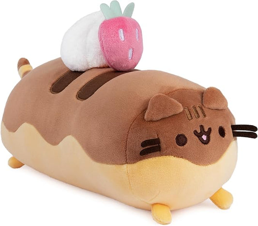 GUND Pusheen Éclair Squisheen Plush, Stuffed Animal for Ages 8 and Up, Brown/Yellow, 11”