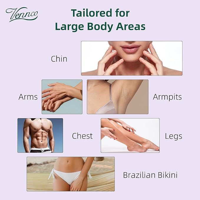 Hard Wax Beads, 1lb Wax Beans with Lavender Essence, Gentle on All Skin Types, Suitable for Legs, Back, Chest, and Bikini, Waxing Beads Refill for Easy Hair Removal at Home