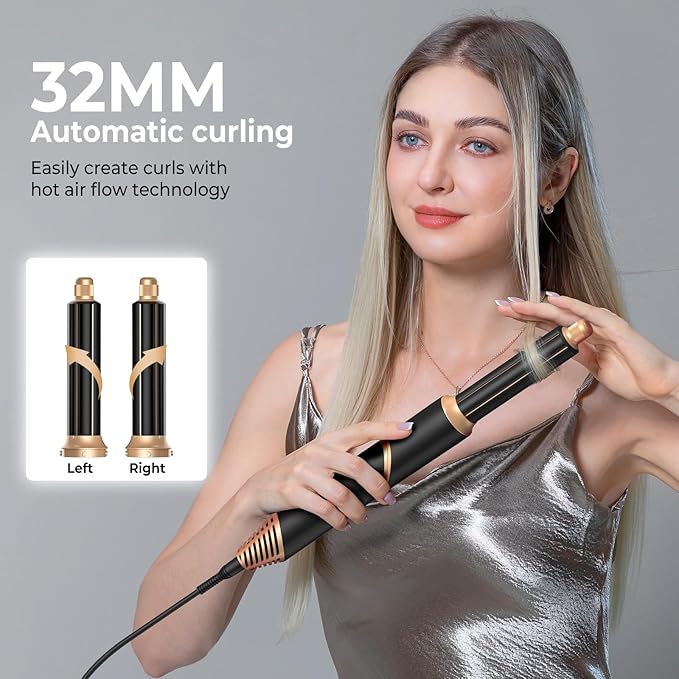 5 in 1 Blow Dryer Brush,Hair Dryer Brush with Detachable Air Styler,Negative Ionic Magic Hair Styler,Hot Air Brush for Women Volumizer,Straightener,Drying