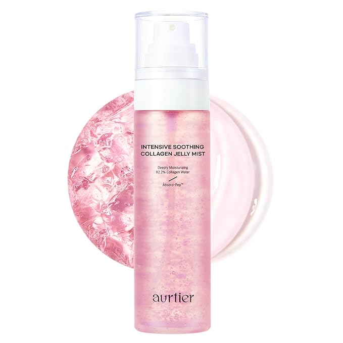 Intensive Soothing Collagen Jelly Mist, Deep Hydrating Pink facial mist, Elasticity Moisturizer, Dewy Glow Spray, Hyaluronic Acid, Lightweight Gentle for All Skin, Korean skin care 3.38 fl oz