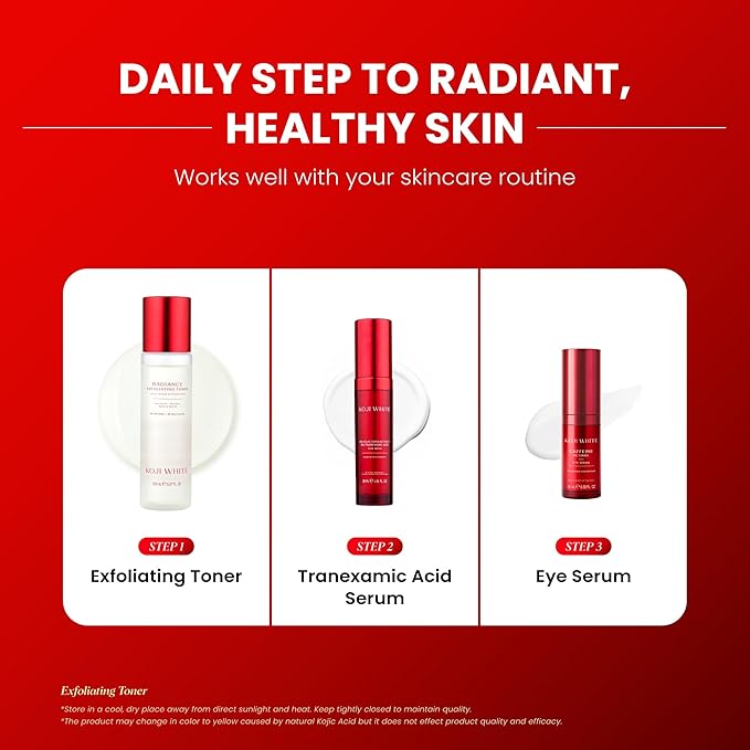 Koji White Exfoliating Toner for Face with 5% PHA BHA Toner, 2% Niacinamide, Kojic Acid & Hyaluronic Acid | Hydrating & Soothing Facial Toner | Unscented, Sensitive, Vegan, 150ml (5.07 Fl Oz)