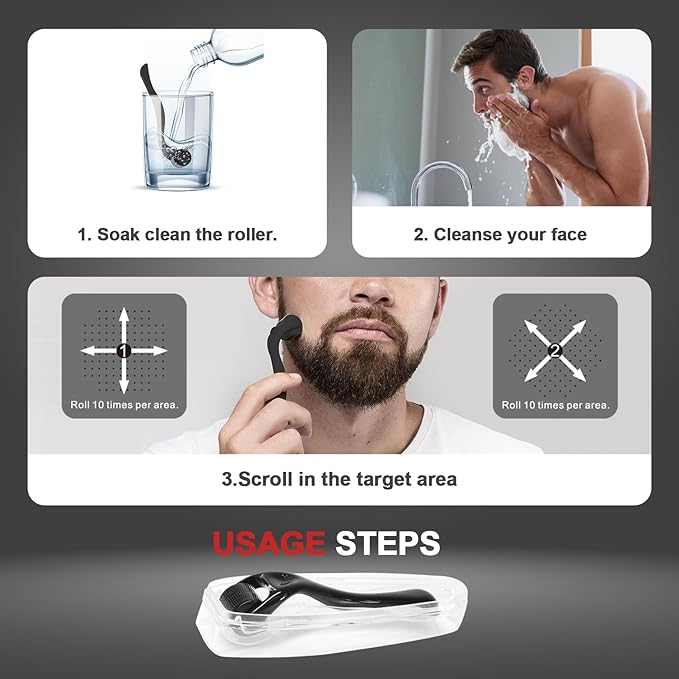 540 Titanium Derma Roller - Microneedle Micro Needle Roller for Men and Women Home Use - Microneedling Roller Microneedle Skin Care Tool B13