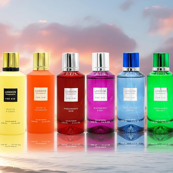 London Fragrances - Wood Sage and Sea Salt - Bergamot, Musk, Sandalwood Cologne for Men - Long Lasting Perfume for Men - 3.4 oz