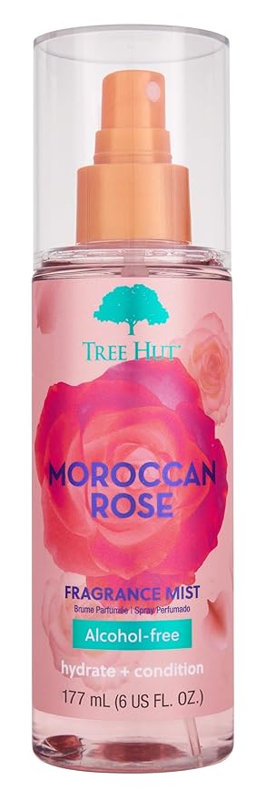 Tree Hut Moroccan Rose Fragrance Mist, Refreshing Body Spray with Light Floral Scent for Women, Layer with Favorite Scents, Holiday Gift & Stocking Stuffer, 6 fl oz