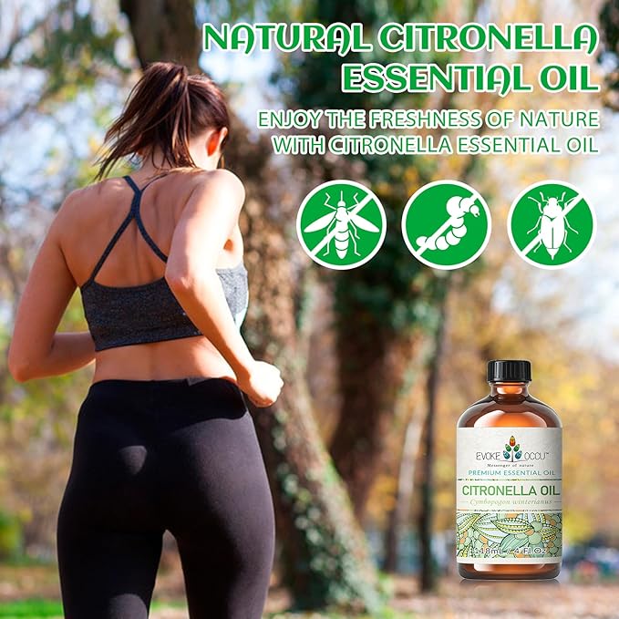 EVOKE OCCU Citronella Oil for Cleaning, Air Freshening, Add to Spray and Diffuser - 4 Fl Oz