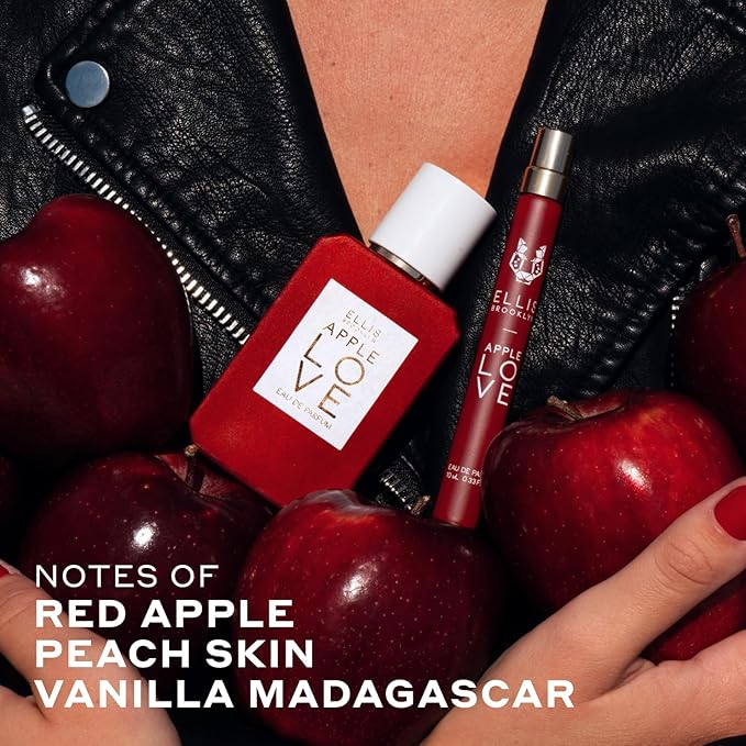 Ellis Brooklyn APPLE LOVE Eau De Parfum Gift Set- Perfume for Women, Amber Gourmand, Apple Scented, Vegan, Cruelty-Free, Sustainable Ingredients, Made in USA, 50ml and 10ml