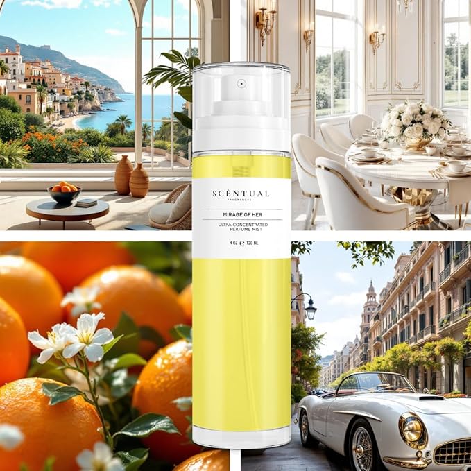 Ultra-Concentrated Hair & Body Perfume Mist, Long Lasting Women's Fragrance, Gourmand Perfumes for Women, Vegan and Cruelty Free (Mirage of Her)