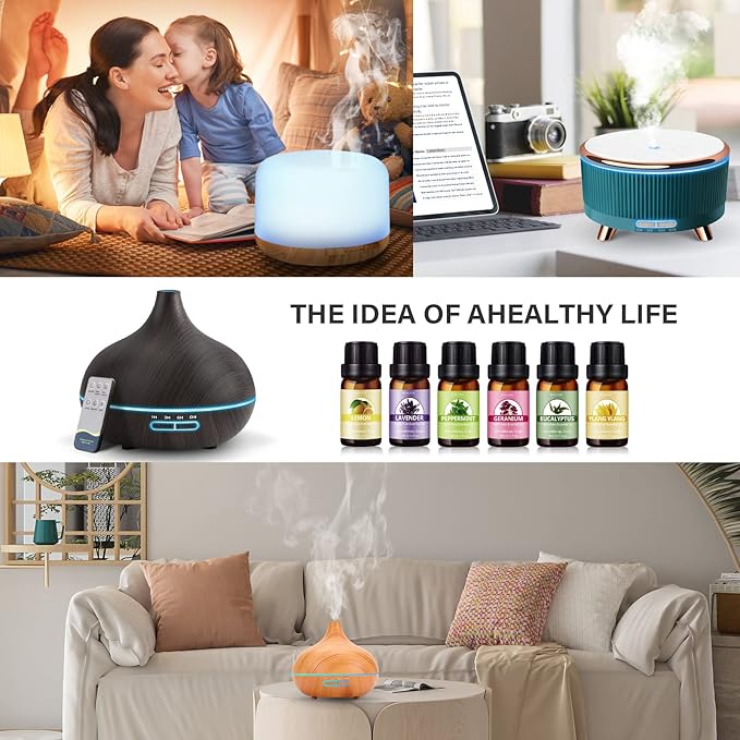 SACATR Essential Oil Set - Perfect for Diffuser, Massage, Soap, Candle, Bath Bombs Making, 60x10ml(0.33fl.oz)