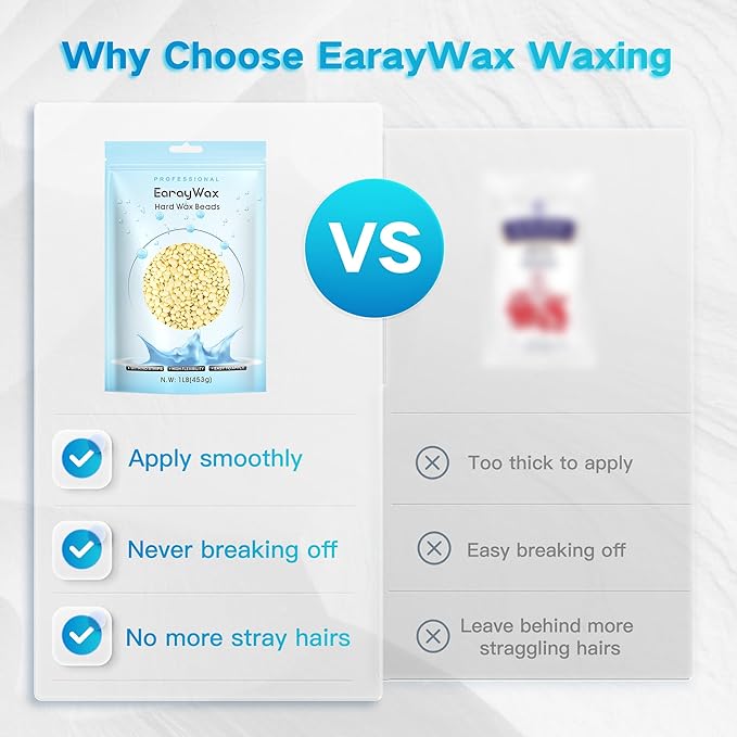 Hard Wax Beads, 1lb, for Hair Removal, Refill Wax Beans for Sensitive Skin, At-Home Waxing for Women and Men