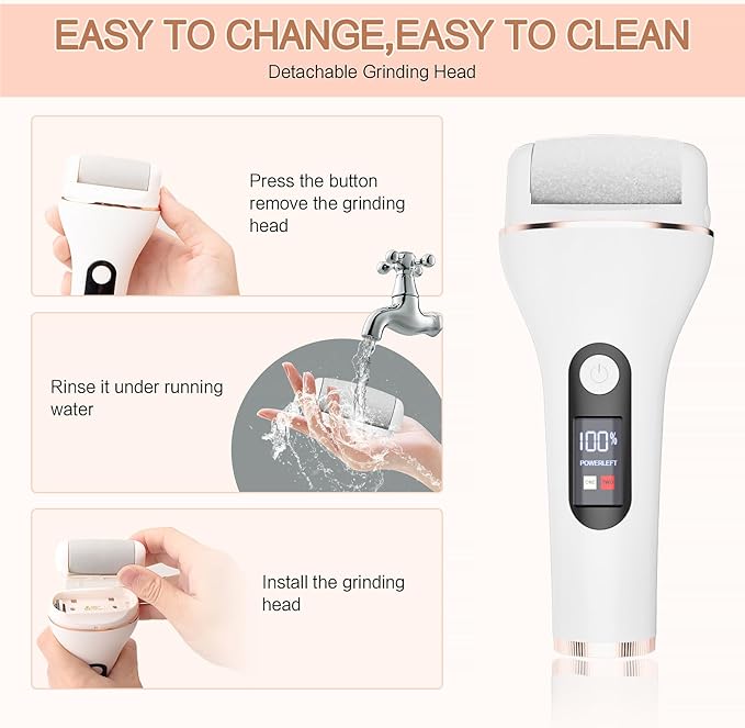 AdamPark Callus Removers 8 Pack Replacement Rollers Heads for Electric Feet File Pedicure Tools, Pedicure Kit Refill Rollers 3 Extra Coarse, 3 Regular Coarse, 2 Fine Coarse Refill Rollers