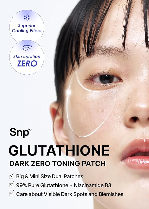 SNP 99% Glutathione + Niacinamide B3 Eye Patch | Nourishing Under Eye Patches for Blemishes and Dark Spots | Under Masks for Puffy Eyes and Dark Circles | Korean Skincare | 60 Patches