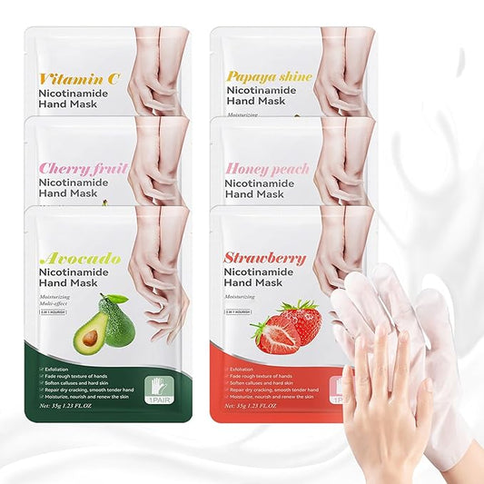 Pairs of 6 Hand Masks Moisturizing Glove,Deep Hydrating Hand Mask Gloves for Dry Hands,Non-Greasy Hand Moisturizer Gloves to Make Hands Soft and Smooth,Spa Set,Hand Care Gifts for Women Set1 (Set1)