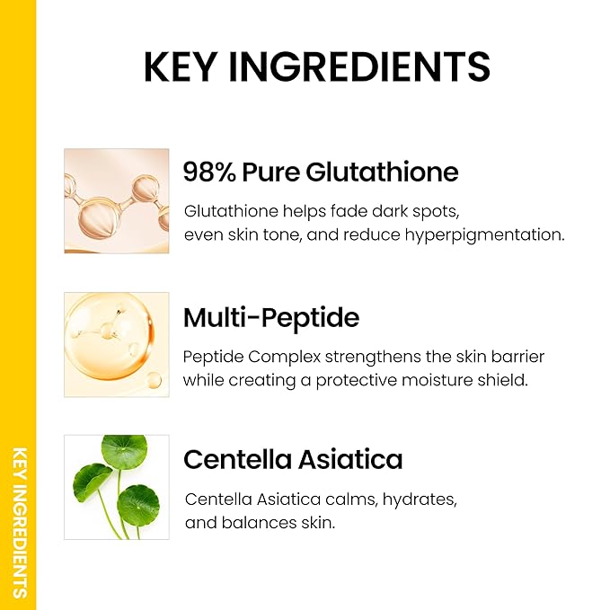 ONGREDIENTS Skin Barrier Glow Mist, Dual-Layer Facial Mist, 98% Pure Glutathione, Multi-Peptide, Centella, Ultra-Fine Spray, Cooling, Dry and Sensitive Skin, Korean Skin Care, 3.38 fl. oz. / 100ml