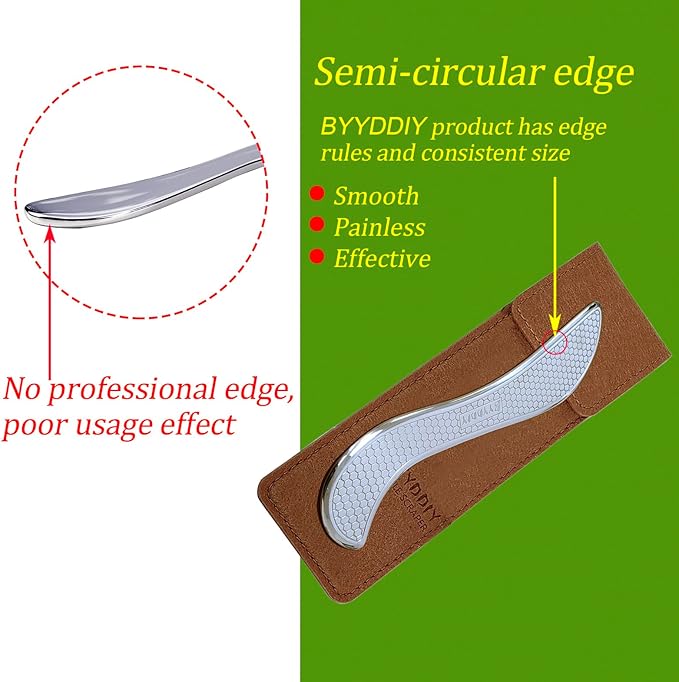 BYYDDIY Stainless Steel Muscle Scraper Tools Set & GuaSha Scraping Massage Tools,Derma Edge Massage Tool & Massage Scraper Tool (S2X)