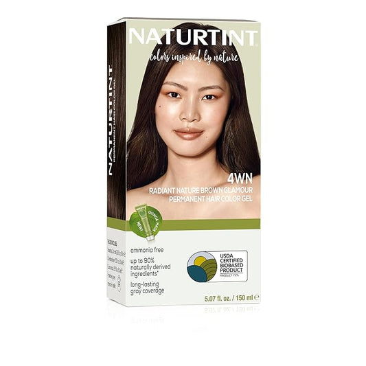 Naturtint 4WN Radiant Nature Brown Glamour Permanent Hair Color (Pack of 1), Ammonia Free, Vegan, Cruelty Free, up to 100% Gray Coverage, Long Lasting Results (Packaging may vary)
