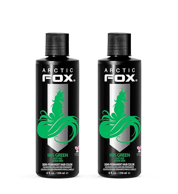 Arctic Fox Semi-Permanent Hair Dye, Vegan & Cruelty-Free, Ammonia-Free, Conditioning, Vibrant Iris Green, For All Hair Types, 8 Fl Oz (Pack of 2)
