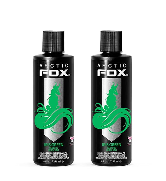 Arctic Fox Semi-Permanent Hair Dye, Vegan & Cruelty-Free, Ammonia-Free, Conditioning, Vibrant Iris Green, For All Hair Types, 8 Fl Oz (Pack of 2)