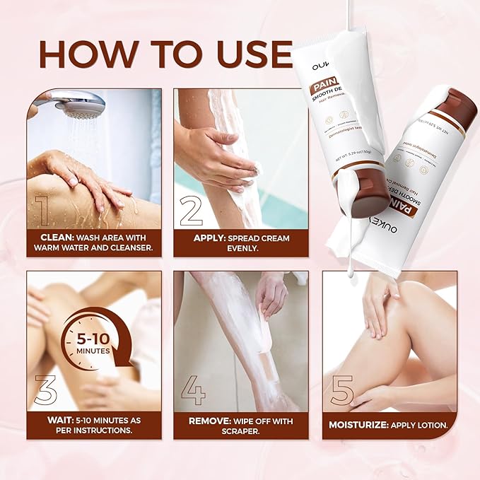 OUKEYA 2PACK, Hair Removal Cream for Women & Men Sensitive Skin, Natural Extracts Depilatory Cream for Bikini Line Legs Arms Underarms, Dermatologically Tested Painless Hair Remove Gel with Tool