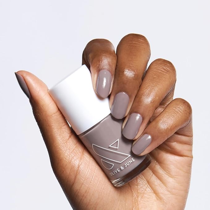 Olive & June Long Lasting Nail Polish | Plump, Gel-Like Finish No Lamp Needed | Lasts up to 10 days | Salon-Quality Color at Home | 15-Free, Vegan & Cruelty-Free Chip-Resistant Shine | AW Warm Grey