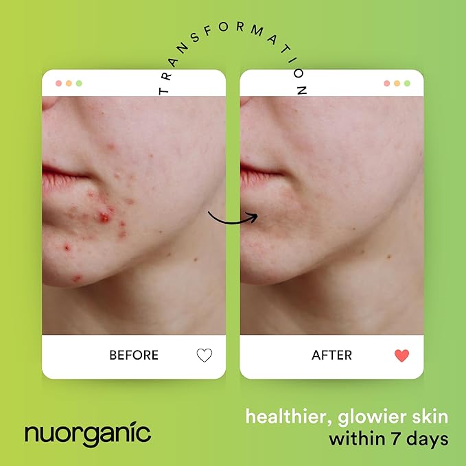 nuorganic Matcha Green Tea Clay Mask for Purifying Cleanse, Toning, Refreshing, Hydrating Skin - Squeezy Tube Stays Fresher for Longer - Clean, Natural, Organic Ingredients, 4.2 fl oz