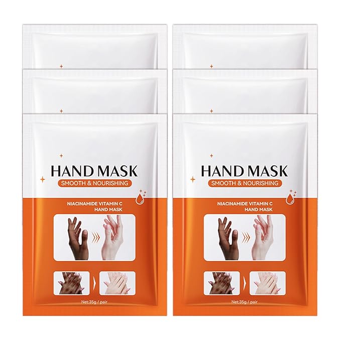 Hand Masks Moisturizing Gloves,6 Pairs Hydrating Hand Peel Masks Gift Set for Dry Cracked Hands Care,Long-lasting and Non-greasy Hand Moisturizer Gloves for Women E