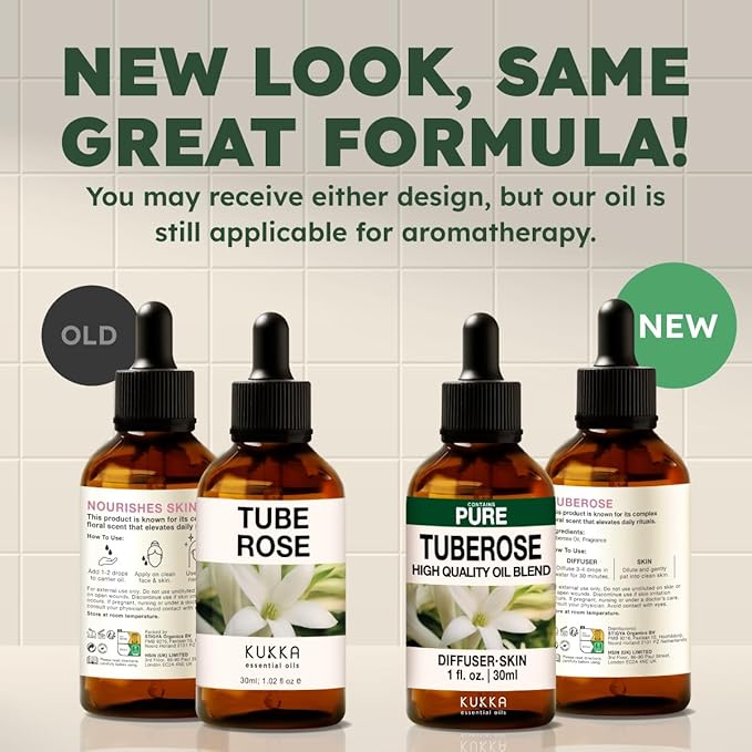 KUKKA Tuberose Essential Oils - 1 Fl Oz - for Hair, Skin, Diffuser, Aromatherapy & DIY Soap Making Scent