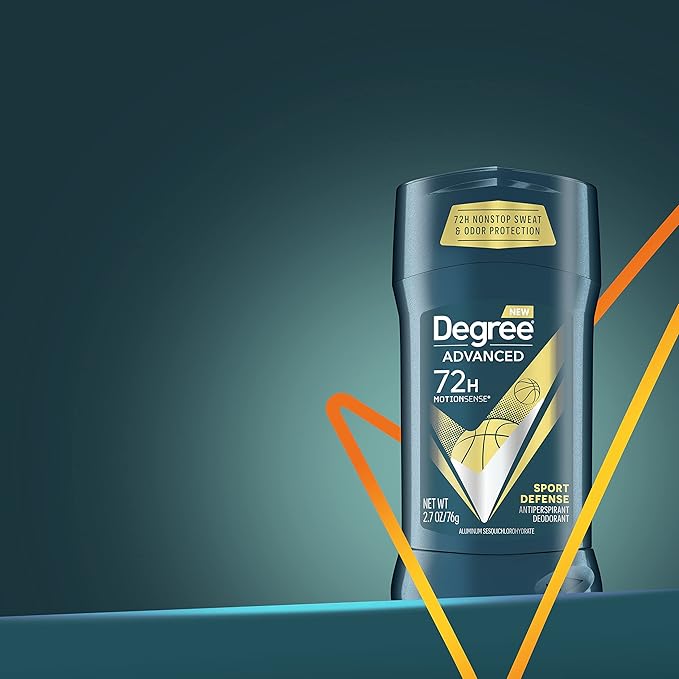 Degree Advanced Protection Antiperspirant Deodorant Sport Defense 4 count 72-Hour Sweat and Odor Protection Antiperspirant For Men With MotionSense Technology 2.7 oz