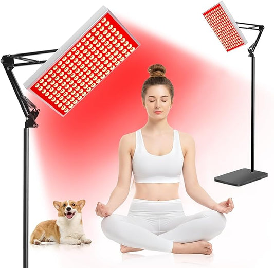 Red Light Therapy for Body & Face | 150 Dual-Wavelength LEDs (660nm Red & 850nm Infrared) Lamp with Adjustable Stand | Full Body Skin Rejuvenation, Muscle Relaxation & Home Pain Relief