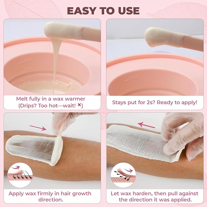 Wax Beads, 2.5 lb/40 oz Hard Wax Beads for Sensitive Skin Brazilian, Bikini, Eyebrow,Body,Legs Waxing, Painless Refill Hard Wax for Hair Removal with 20 Sticks（Coconut）