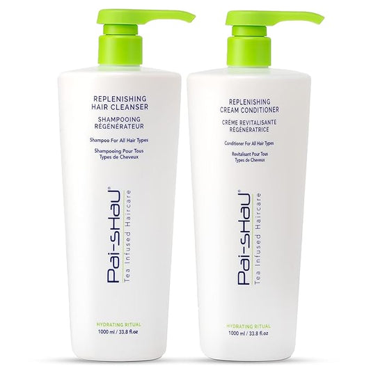 Pai-Shau Replenishing Cleanser and Conditioner Set - Hydrating Shampoo and Conditioner for All Hair Types - 2x1000ml