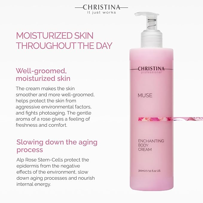 -CHRISTINA- Muse Enchanting Body Cream with Hyaluronic Acid | 24hr Care For All Skin Types | Quick Absorption, Delicate Fragrance 300ml