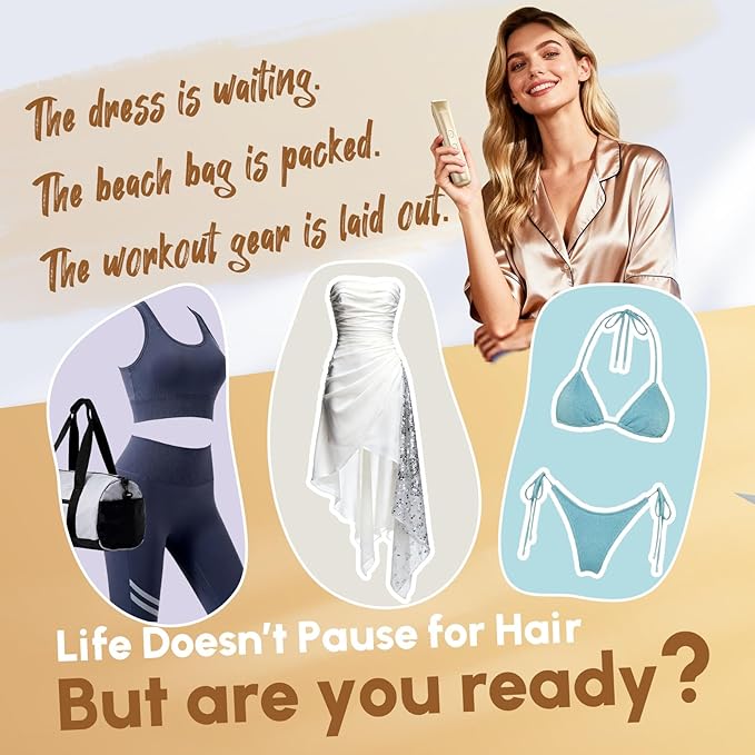 Pubic Hair Trimmer for Women – Electric Razor for Private Area & Sensitive Skin, Cordless Rechargeable Lady Shaver for Intimate Grooming – Smooth, No-Irritation, Rechargeable, IPX7 Waterproof (Gold)