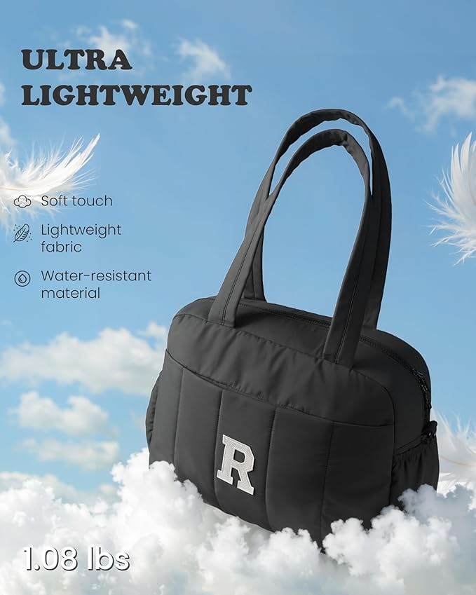 Teen Gift-Friend Gifts-Women Duffle Bag with Initial, Personal Item Travel Bags，Gym Bag with Wet Pocket，Travel Bags Personalized Tote with Makeup Pouch-Teenage Girl Birthday Gifts