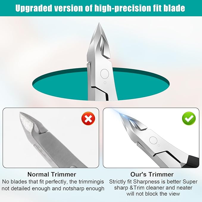 Diesisa Cuticle Trimmer,4mm Jaw Extremely Sharp,Cuticle Clippers for Nails with Silicone handle, Non-Slip,Professional Steel Cuticle Cutter,Trimmer Dead Skin Remover Stainless Cuticle Remover Tool