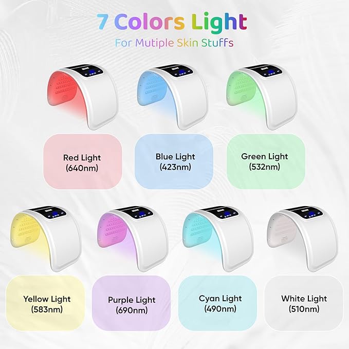 Red-Light-Therapy-for-Face，Led Face Mask Light Therapy Red & Blue Rejuvenation Tool SPA Equipment Led Neck Body Hand Mask for Skincare at Home
